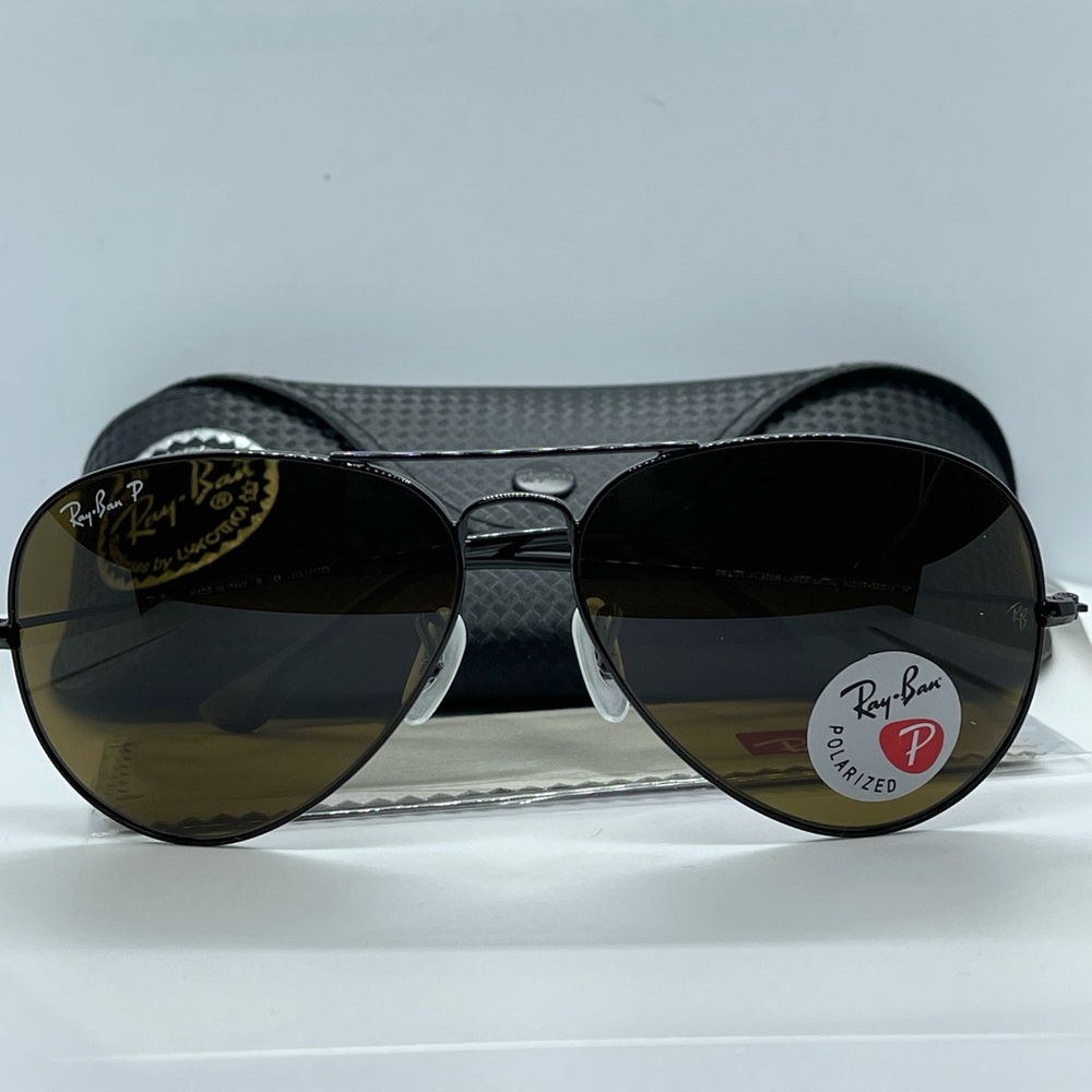 New Rayban Aviator Polarized 3025 Black/Bro… - Picture 2 of 7